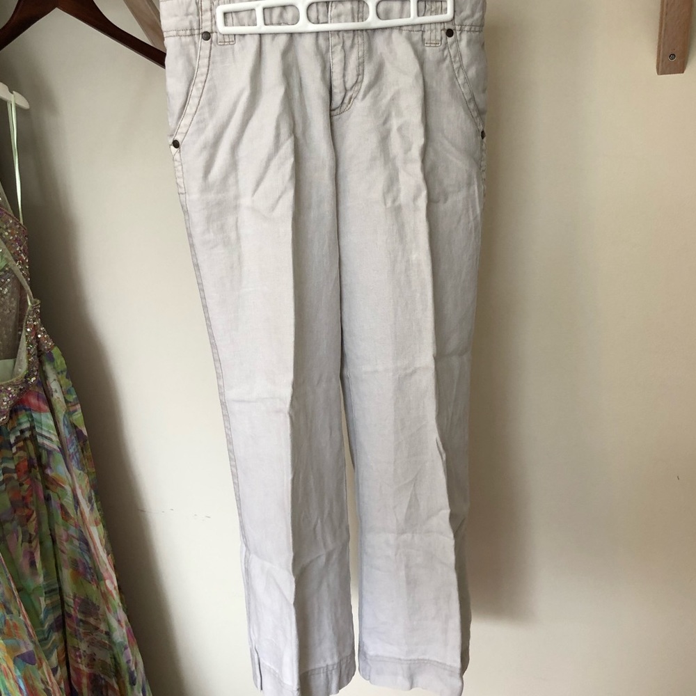 Khaki linen pants